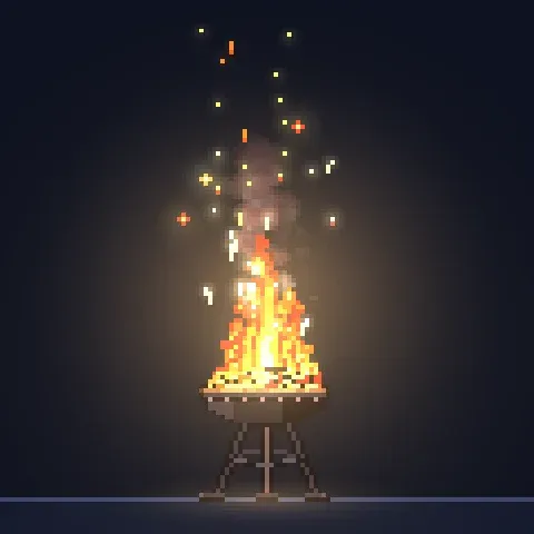 Effet brasero en pixel art